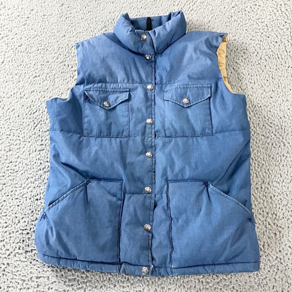 The North Face Other - Vintage The North Face Sierra Down Vest Mens Large Blue Snap Front Made USA 70s